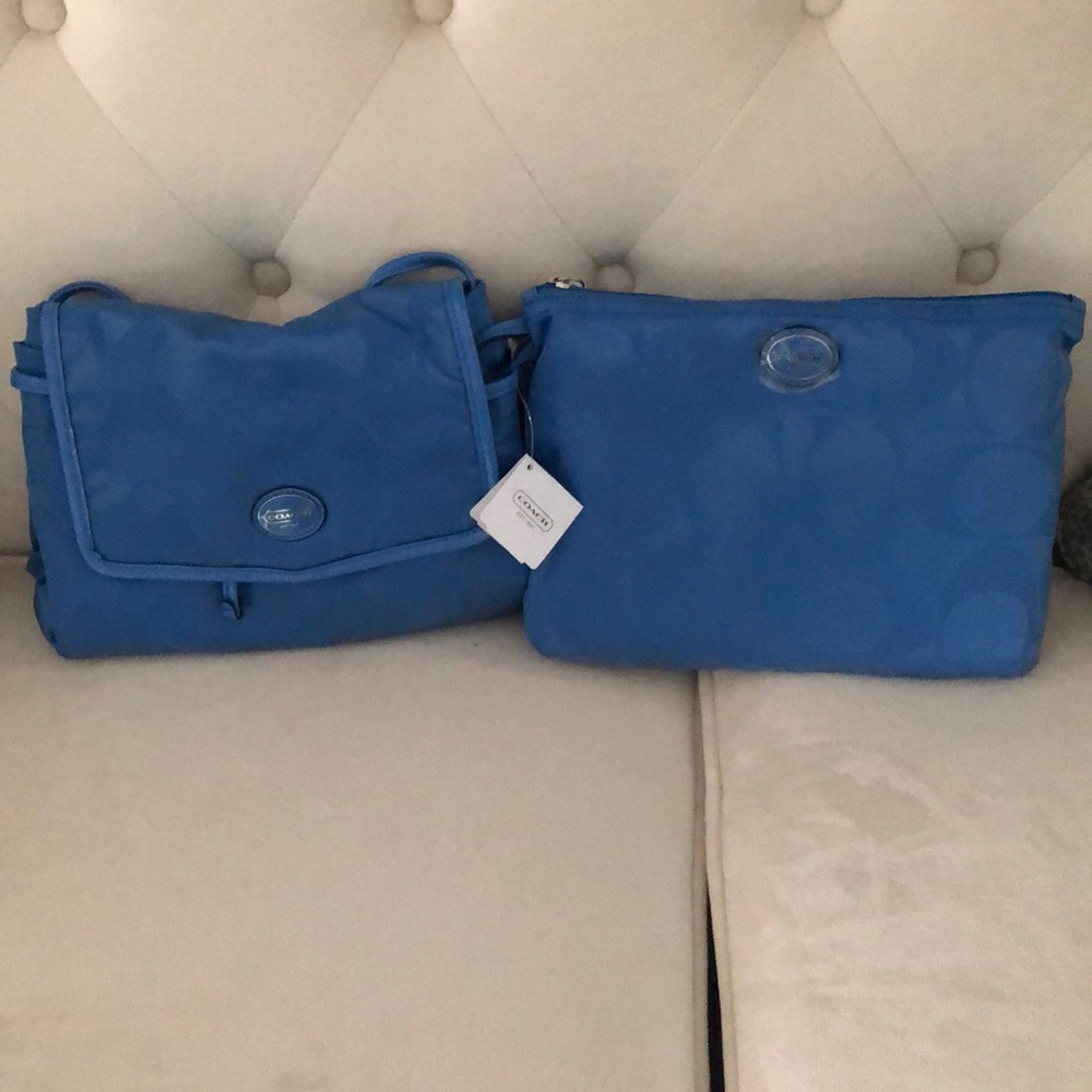 Coach packable travel backpack and tote